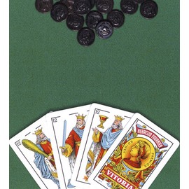 FOURNIER - No. 1-40 Card Set Spanish Deck and Carpet with Regulation of Mus and Tute, Multicoloured (F36790), Assorted Colour/Model