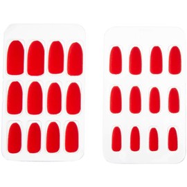 Fright Night BLOOD RED Press On Nails Velvet Texture (24 Pre-glued Nails)