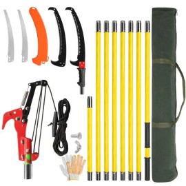 26ft Lightweight Manual Pole Saw Set Sharp Steel Blade Scissors for Tree Trimming Long Handle Pruner for Garden Hand ToolsColor: as picture Color