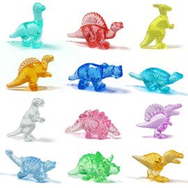 NLR FUN [250g, 47 Pieces Acrylic Dinosaur Gemstones, 12 Unique Shapes Finger Dinosaurs. Festive Party Home Decor, Award Ceremonies, Gift Bag Filler, Birthday/Easter Prizes