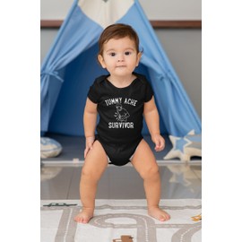 6M Black Infant Tummy Ache Survivor Funny Creeper