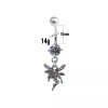 LionGothic Belly Navel Ring Dangle Fairy Faerie with Prong Setting