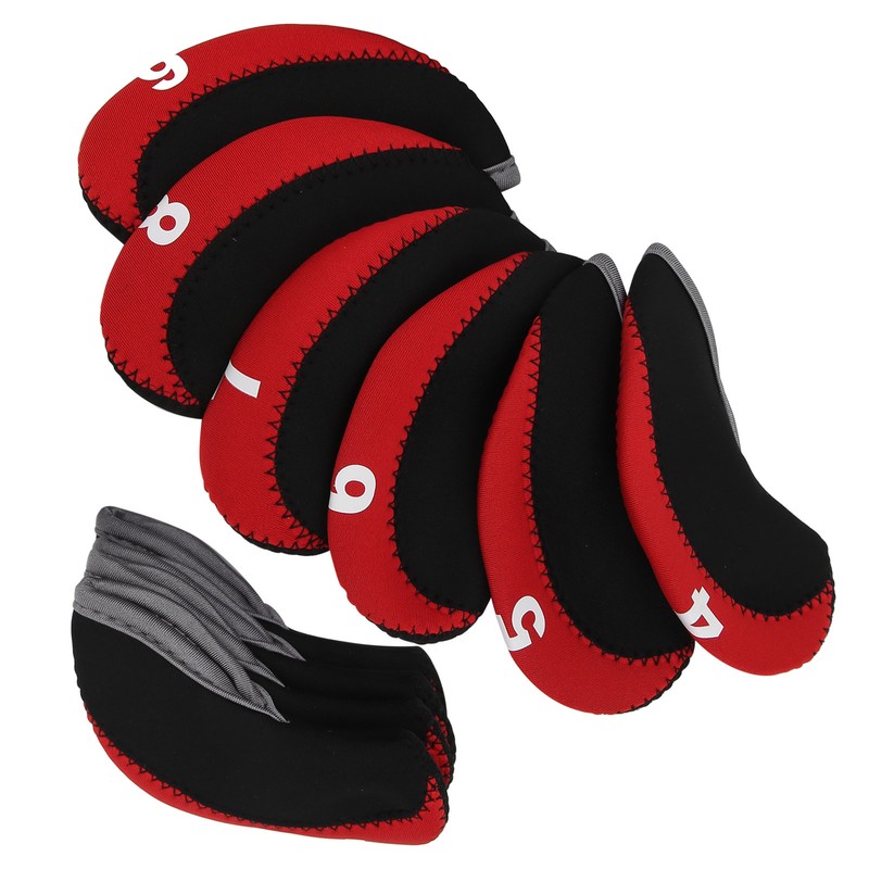 10Pcs/set Leather Golf Club Iron Head Covers Golf Putter Club