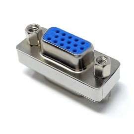 DRUT VGA Socket to Socket HD15 SVGA Gender Changer Cable Adapter Coupler, All Pins Connected (Female to Female)