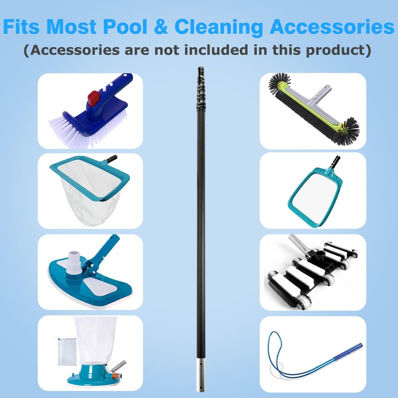 15 FT Pool Pole Carbon Fiber, Swimming Carbon Fiber Pool