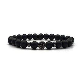KARDINAL WEIST Komet Onyx Bracelet, Gemstone Beads, Natural Stone Jewellery for Men and Women, Chakra, Yoga, Energy, 19 centimeters, Onyx, Onyx