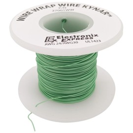 100 Feet Green 30 Gauge Solid Kynar Wire Wrap, PVDF Insulated Tinned Copper by EX ELECTRONIX EXPRESS