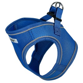 Bunty Voyage Dog Harness, Large - Anti Pull, Escape Proof Harness, Lightweight & Durable, Reflective Trim, Breathable Padded Mesh, Easy Fit, Lead Attachment - Large, Blue