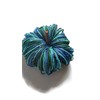 Pumpkins in Blue and Green Burlap Set of 2 -