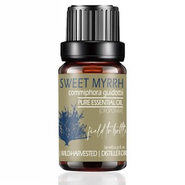 Balm of Gilead Myrrh Essential Oil - Sweet Myrrh Passive Organic Essential Oil for Skin - 0.330 fl Oz Wild-Harvested, Ethically Sourced Traceable Field to Bottle