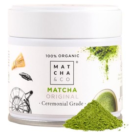 Matcha  CO Té Verde Orgánico 100 Natural en Polvo de Japón. Té Verde Ceremonial de Alta Calidad. 1,05 onzas                                           