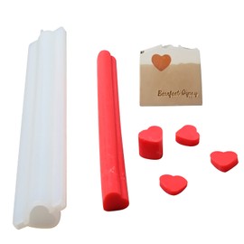BOOWAN NICOLE Heart Silicone Column Embed Molds for Soap Making, Tube Mould for Resin Unique Shapes Soap Making Supplies