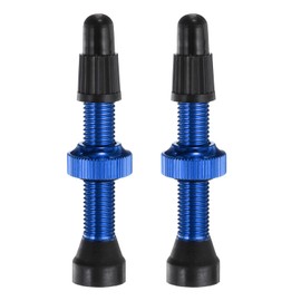 HARFINGTON 2pcs Tubeless Valve Stems 34mm Aluminum Alloy Tubeless Valve Super Light No Leak Durable Valve Stem Caps Multiple Color & Size Fit Most Bicycle Tubeless Rims Pair, Blue