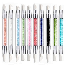 YECIRALA 10Pcs Silicone Nail Tools 3f Nail Art Brush For Nails Silicone Nail Brush Chrome Powder Glitter Pickers Tools Applicator Reusable Nail Art Acrylic Silicone Brushes For Resin Carving Tools