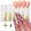 400Pcs Star Nail Charms for Nail Art Gold Nail Charms