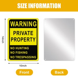 Lineshading 40 Pcs Posted No Trespassing Signs Private Property Weatherproof No Hunting Signs Reflective Aluminum Posted Signs for Warning No Hunting Fishing Indoor Outdoor(Yellow,10x14")