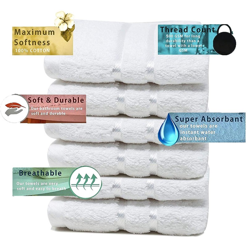 Towelogy® 600GSM Cotton Washcloths Multipack Quick Dry Flannels Face Towels