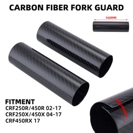 PRO CAKEN Carbon Fiber Motorcycle Front Shock Fork Guard Cover Wrap Shock Absorber Guard Gaiters Gators Boots Adjustable 2Pcs Universal for Dirt Bike-160MM