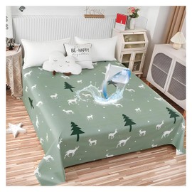 SIELUNO Waterproof Bed Sheet Flat Sheets Lightweight, Mattress Protector Sheet Bed Cover, Furniture Protector Covers for Twin Size Bed-C-200x230cm(79x90in)