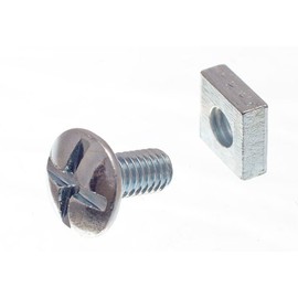 Packung mit 8 Roofing Bolt Kreuzschlitz 6Mm M6 x 12mm Länge BZP Mit Platz Nuts