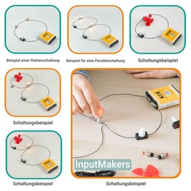 InputMakers Intermediate Educational Electric Kit - Electric Construction Kit for Children, Electric Building Kit, Children's Electric, Electric Motor, DC Motor, Electric Experiment Box, Easy Electric