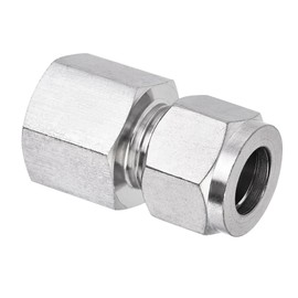 YOKIVE Compression Tubes Fitting, Straight Coupling Adapter 304 Stainless Steel Great for Pipes (Silver Tone, G1/2 Female Thread x 1/2-Inch Tubes OD)