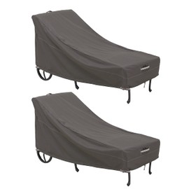 Classic Accessories Ravenna Water-Resistant 86 Inch Patio Chaise Lounge Chair Cover, 2-Pack, Patio Furniture Covers