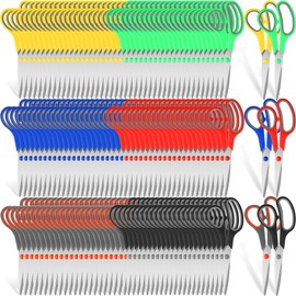WILLBOND 90 Pack Scissors Bulk 8" Multipurpose Professional Heavy Duty Multi Color Stainless Steel Scissors with Comfortable Handles for Office School Craft Sewing Home DIY Craft Supplies
