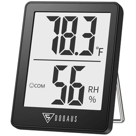 DOQAUS Digital Hygrometer Indoor Thermometer Humidity Meter Room Thermometer with 5s Fast Refresh Accurate Temperature Humidity Monitor for Home, Bedroom, Baby Room, Office, Greenhouse, Cellar (Black)