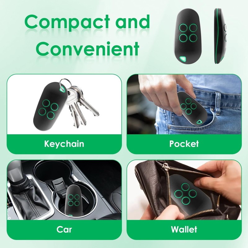 TOPD4REN 806TS-0290 Garage Door Remote Control, Fixed Code 4-Channel Dual-Frequency