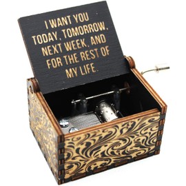 Wooden Music Box, Can't Help Falling in Love Music Boxes, Gift for Wife/Husband/Girlfriend/Boyfriend/Lover, Gift Idea for Christmas, New Year, Valentine's Day, Birthday, Anniversary, Graduation (C06)