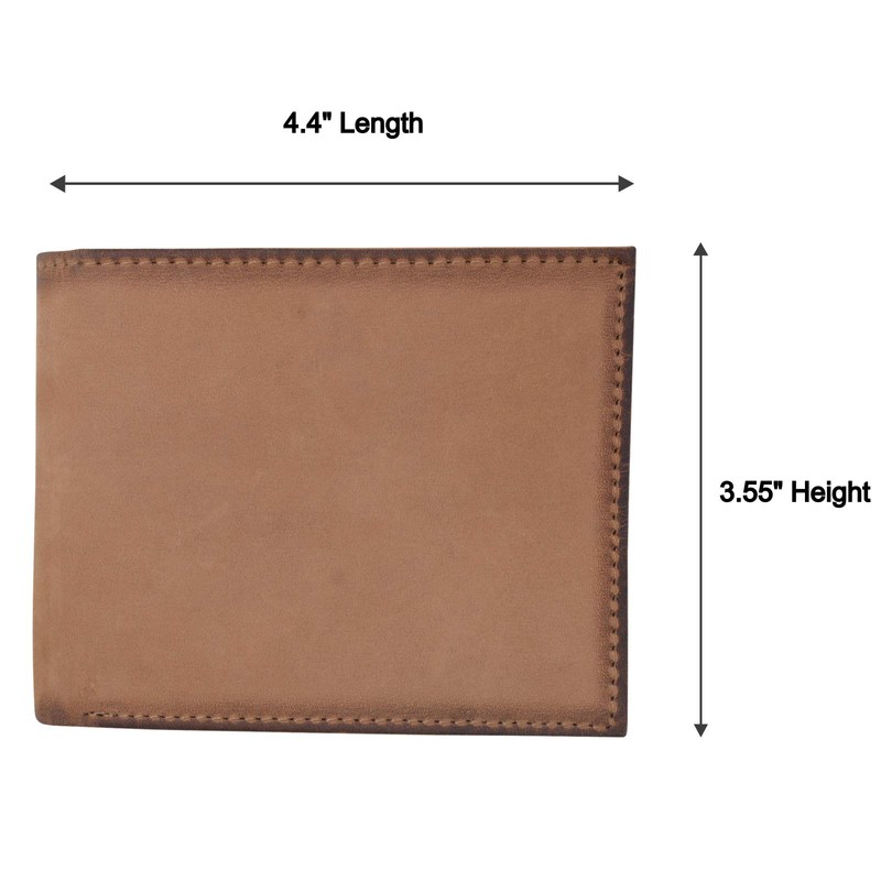 CAZORO Wallet for Men Hunter Leather RFID Blocking Bifold Stylish