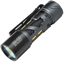 LOOP GEAR SK03 LED Rechargeable Flashlight, AA Rechargeable EDC Flashlight with Side Light and 4 Color Filters, 10 Modes, Super Bright Pocket Flashlight with Clip for Outdoor, Camping, Emergency