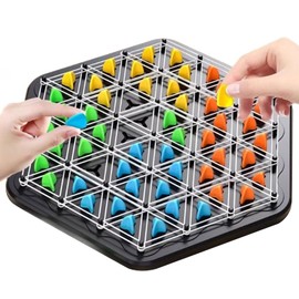 Interactive Chain Triangle Chess Game Chain Triangle Game Geometric Chess Game Chain Triangle Board Game Funny Triggering Game Portable Strategy Game Trigger Game with Elastic Band Territory Capture