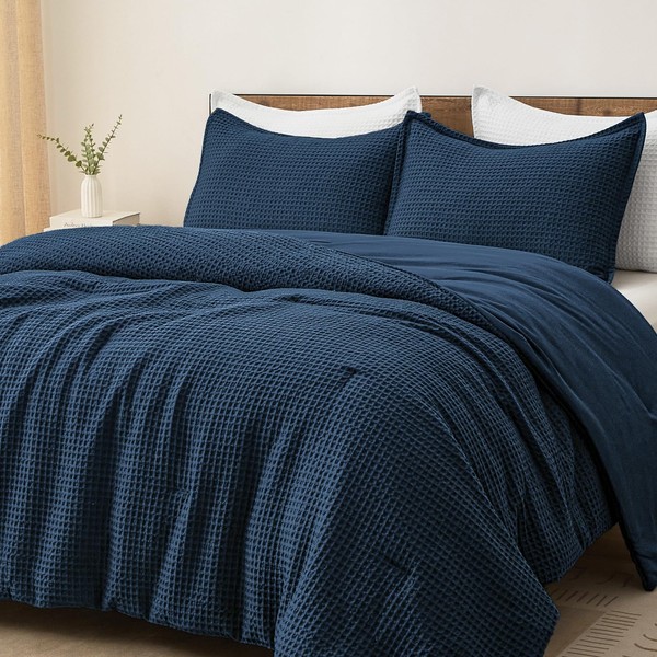 PHF Ultra Soft Waffle Weave Comforter Set Twin Size, 2
