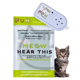 FUN delivery Hidden Cat Sound Prank Device – Pranks Device - Meow Noise Maker with Random Intervals – Funny Gag Toy, Offices, Parties, and Pranksters
