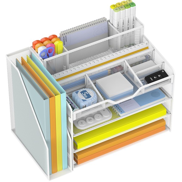 Docnest 4 Tier Mesh Desk Organizer with File Holder –
