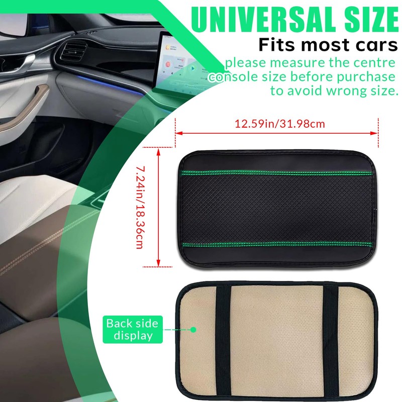 Piburth Car Center Console Armrest Pad, 12.6X 7.2 Inch PU