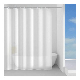 Gedy Tenda Doccia in Peva Texture Basic Bianco, Materiale Ecologico Inodore Impermeabile, Dimensioni L 180 x H 200 cm 12 Anelli Inclusi, Tenda Vasca da Bagno che Non Aderisce al Corpo, Lavabile a Mano