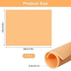prota 3 MM Tattoo Practice Skin 8 Pcs Tattoo Fakeskin, Double Sides Fake Skin Tattooing 15 * 20 cm, Tattooing Microblading Practice Skin for Tattoo Supplies Beginners and Experienced Artists
