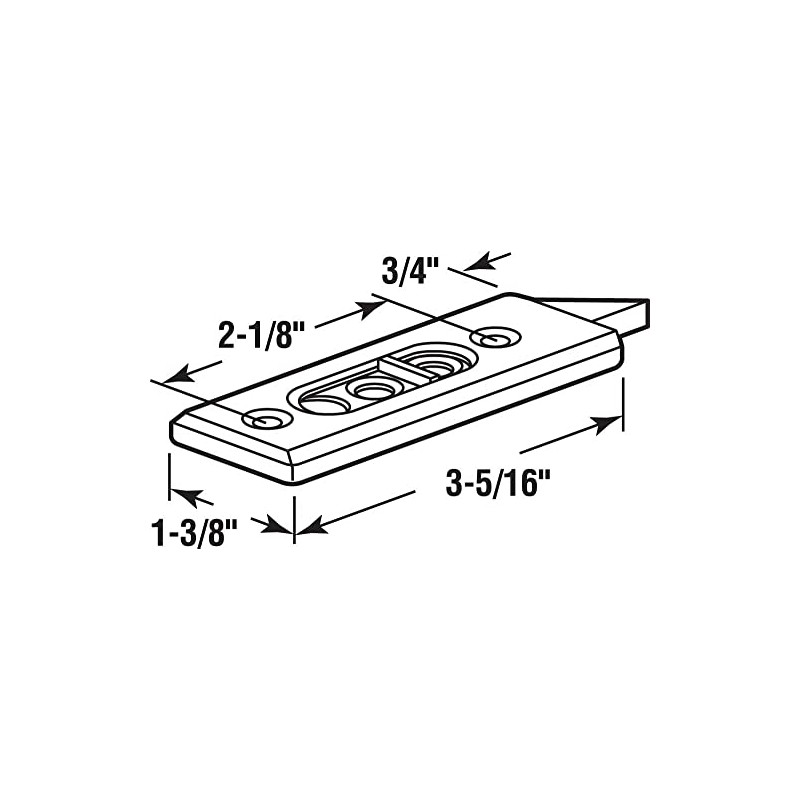 White Tilt Window Latch; 2-1/8" Screw Holes - Package