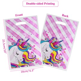 ASTARON Unicorn Party Bags for Kid Party 30 Pcs Unicorn Birthday Party Bags，Girls Birthday Baby Shower Party Supplies Plastic Goodie Bags for Kids Favors Unicorn Party Decorations