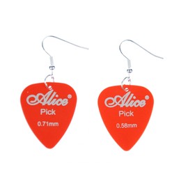 Miniblings Guitar Plectrum / Plectrum / Guitar / Guitar / Strap Orange Handmade Fashion Jewellery I Earrings Silver-Plated, Cotton