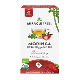 Miracle Tree - Organic Moringa Superfood Tea, 25 Individually Sealed Tea Bags, Strawberry (Keto, Detox, Energy & Immunity Booster, Vegan, Gluten-Free, Organic, Non-GMO, Caffeine-Free)