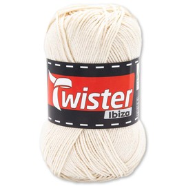 Frida's Wollhaus Twister 50 g Ibiza Plain Cotton Knitting Crochet Summer Yarn Baby Yarn 24 Colours (20 | Cream)