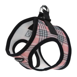 Bark Appeal Pink Plaid Step-in Dog Harness for Small-Medium Pets – Updated Sizing, Re-Measuring is Essential – Soft Vest Harness – Anti-Choke with Adjustable Strap & Heavy Duty Clip – L