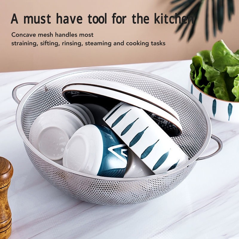 Stainless Steel Colander Multipurpose Mesh Strainer Baskets Fruit Vegetable Drain