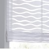 Enya White Roman Blind Eyelet Roller Blind with Wave Pattern