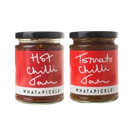 What A Pickle Mini Chilli Jam Duo - Includes: 2 x 100g Jars: Tomato Chilli Jam and Hot Chilli Jam - Vegetarian - Vegan - Gluten Free