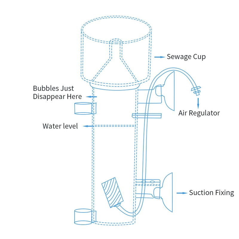 Aquarium Protein Skimmer Internal Water Tank Pneumatic Filter Protein Skimmer
